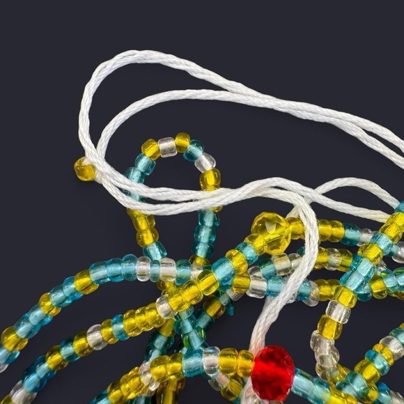 Yellow Blue Adjustable Waist Beads - Picture 4 of 5